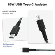 Ursulan Slim 65W USB C Charger for HP Spectre X360, EliteBook, Chromebook, ProBook, Envy X360, Elite X2, Split X2, Black