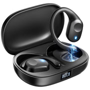 TPUFO Open Ear Wireless Earbuds with Active Noise Cancelling Mic, HiFi Stereo Sound, 48H Playtime, IP54 Waterproof, Black, X18
