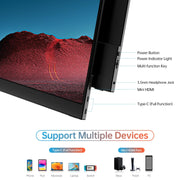 MNN 4K Portable Monitor, 15.6 in UHD 3840x2160 IPS Display, 100% Adobe RGB, HDR, USB-C HDMI, 60Hz, Black, M156U01
