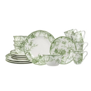 222 Fifth Adelaide Moss 16 Piece Porcelain Dinnerware Set, Green