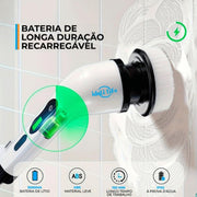 IDALI LIFE Electric Spin Scrubber, 8-Piece Kit with Interchangeable Brush Heads, Cordless, 300 RPM, Rechargeable Battery, Extension Arm