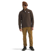 The North Face Cap Rock Textured 1/4 Zip Pullover Midweight Fleece Jacket Smokey Brown Heather Medium NF0A3YR1