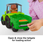 Fisher-Price Little People Push and Play Tractor Musical Toy with 2 Figures for Toddlers JCW70