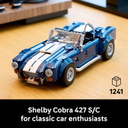 LEGO Icons Shelby Cobra 427 S/C Building Set, 1241 Pieces, Multicolor, Collectible Model Kit for Adults 6530080