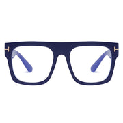 XINGNIAN Thick Square Blue Reading Glasses, Anti-Blue Light Polycarbonate Lenses, Plastic Frame, +4.25 Magnification