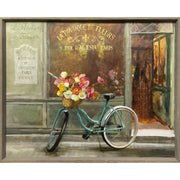 Crystal Art Gallery French Bicycle Framed Wall Art, Vintage Digital Print on Canvas, Burnt Gray Frame, 28 in x 22 in, 473176