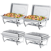 TINANA 8QT Stainless Steel Chafing Dishes for Buffet 4PK