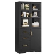 Homfa HFT-PB-022 5 Shelf Bookcase with Drawers & Doors, 67.5