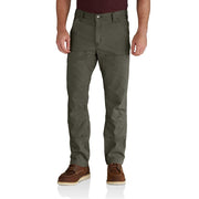 Carhartt Men's Rugged Flex Relaxed Straight Rigby Double-Front Work Utility Pants, Moss, 33W x 32L, 102802