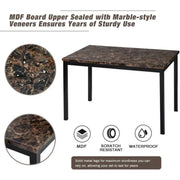 uhomepro Dining-Room-Sets32 5 Piece Kitchen Table Set, Dark Brown Tabletop+Black PU Chair