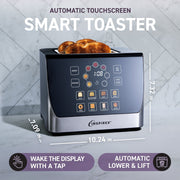 Inspirex Programmable 2 Slice Toaster with Interactive Touchscreen, 8 Bread Types, 7 Browning Levels, Automatic Lowering, Digital Countdown, Stainless Steel, XTOSAT2SS6A