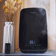 Hupro 5.5L Warm and Cool Mist Ultrasonic Humidifier, Top Fill, Quiet 30 dB, Remote Control, 24-40h Runtime, Humidistat, Essential Oil Compatible, Auto Shut-Off, Black