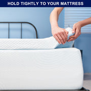 Subrtex Gel-Infused Memory Foam Mattress Topper, Plush Firmness, Removable Fitted Cover, Breathable Polyester Bamboo Blend, 4 Inch, Full