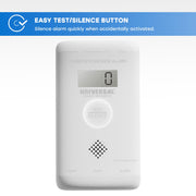 Universal Security Instruments Plug-In Carbon Monoxide Alarm with Battery Backup, Clear LCD Display, Audible Alarm, Tricolor Indicator, White, USI/CO/PLUG