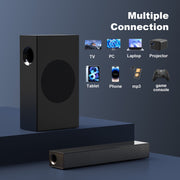 Jierben 120W 2.1 Channel Sound Bar with Wireless Subwoofer, Bluetooth 5.4, Multiple Inputs, Black, SP05