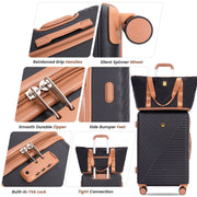Landisun 6 Piece Hardshell ABS Luggage Set With TSA Lock