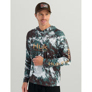 Huk H1200611-200 Pursuit Mossy Oak Hoodie - Mossy Oak Elements Stormwater Pluff Mud - L
