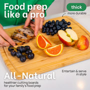 Greener Chef 15 Inch Bamboo Cutting Board, Medium, Reversible Design with Juice Groove, Eco-Friendly Organic Bamboo, 1251VG-ST