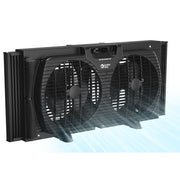Comfort Zone 9-Inch Twin Window Fan, 3-Speed Dial Control, Quiet Setting, Auto-Locking Expanders, Removable Bug Screen, Black, CZ12817