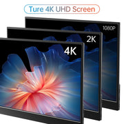 MNN 4K Portable Monitor, 15.6 in UHD 3840x2160 IPS Display, 100% Adobe RGB, HDR, USB-C HDMI, 60Hz, Black, M156U01