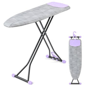 KINGRACK Floor Standing Ironing Board, Full Size 43x13 in, 7 Level Height Adjustable, Gray, Rotating Nonslip Feet, Fireproof Silicon Iron Rest Pad