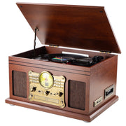Caymuller M506-FX  Bluetooth Record Player 10 in 1, 3-Speed Turntable for Vinyl with Speakers