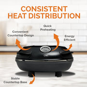 Cook With Color YWPM2120GUN Electric Indoor Countertop Pizza Maker, 1200W, 12