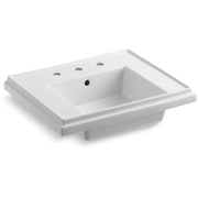 KOHLER K-2757-8-0 Tresham Bathroom Sink Basin with 8-inch Widespread Faucet Drilling, White