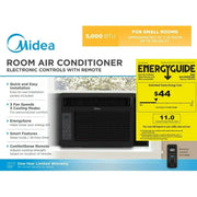 Midea MAW05R1WBL-T 5,000 BTU 150 Sq ft Window Air Conditioner with Remote, Black