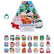 Jazwares Squishmallows Squish-a-longs Holiday Countdown Advent Calendar 2025, 24 Mini-Squish Collectibles, Squeezable Plastic, Portable Ring Accessory