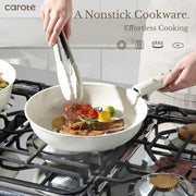 Carote ICE-C03332 13-Pieces Nonstick Cookware Sets, Pots and Pans with Detachable Handles, White