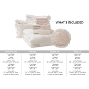 Mainstays 11-Piece Queen Bedding Set, Reversible Cream Ruffle Comforter, Pink Floral Sheet Set, Decorative Pillow