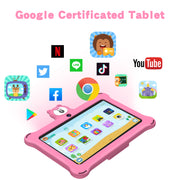 Baken K7 Kids Tablet 7 Inch 32GB WiFi Android Tablet For Kids, Bluetooth, Parental Control, Pre-Installed Learning Apps (Pink)