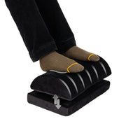 Mind Reader Air-Cloud Memory Foam Under Desk Footrest, Ergonomic Support, Adjustable Height, Black