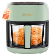 Bluebow 5 Quart Air Fryer with 360 Viewing Glass Pot, Green