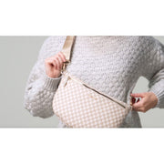 Kedzie Terrace Woven Crossbody Bag, Adjustable Strap, Lightweight Compact Everyday Shoulder Purse, Black, KDZTC-BLK
