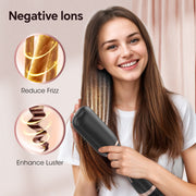 Nicebay Hair Dryer Brush, Oval Hot Air Styling Tool with Negative Ion Technology, Multi-Temperature Settings, Detachable Design, Black