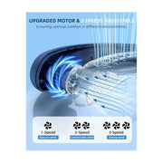 HUANCTOMA Atupen Portable Neck Fan, Hands-Free, Bladeless, 3 Speeds, 5200 mAh Battery, Blue