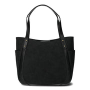 Time and Tru Women's Carla Tote Handbag, Black - 2 Side Pockets