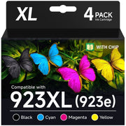 Llaollao 923XL Ink Cartridge 4-Pack, Black Cyan Magenta Yellow, High Yield Compatible with HP OfficeJet Pro 8130e 8120e 8125e 8135e