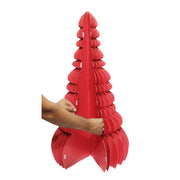Holiday Time Honeycomb Paper Tree Christmas Decoration, Red, 35 in