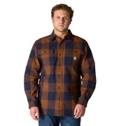 Carhartt Men's Loose Fit Heavyweight Flannel Long-Sleeve Plaid Shirt, Red Duck, Medium, 107013-RDK