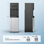 Simzlife WC-C Water Dispenser, Self-Cleaning Bottom Loading, 3 Temperature Settings, Black & Silver, 41