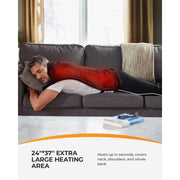 CooCoCo Large Electric Heating Pad, 24x37 in, Six Heat Settings, Three Timer Options, Gray