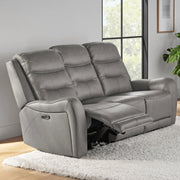 Cooper Power Reclining Leather Sofa, Light Grey