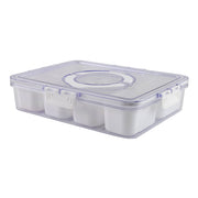 Cook With Color 8-Compartment Snack Box with Lids and Handle, Dishwasher Safe, White