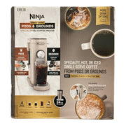 Ninja Single-Serve Pods & Grounds Specialty XL Coffee Maker with Built-In Frother, 68-oz Removable Reservoir, 7 Cup Sizes from 6-oz to 24-oz, Stone, PB055ABL