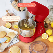 Beautiful 29086 3.5 Qt Stand Mixer, 300-Watt Motor, 12 Speeds, Stainless Steel Bowl w/Splash Guard, Tomato Red