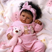 RSG Realistic Sweet Gallery Lifelike Reborn Baby Doll, 17 Inch, Full Body Cloth, Poseable Limbs, Includes Pacifier, Nursing Bottle, Clothes Set, Gift Box