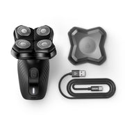 MANSCAPED Dome Shaver PLUS Mens Head Shaver, Four Double-Track Rotary Blades, SkinSafe and FlexAdjust Technology, Waterproof, Cordless, Black